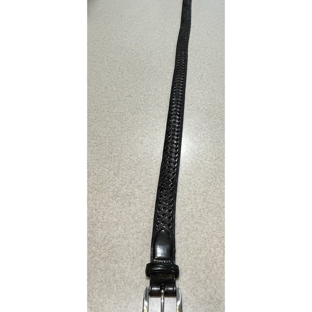 Vintage 1997 Brighton Braided Women’s Leather Belt Size 36 Black - Picture 5 of 7